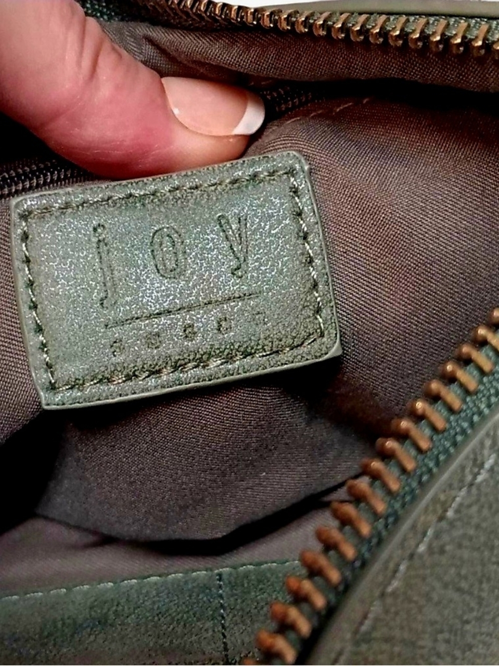 Green Leather Crossbody Bag By Joy Susan - Picture 2 of 5